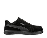 Puma Women's 640345 Iconic Black/Black Suede Low Composite Safety Toe Metal Free Work Shoes ThatShoeStore