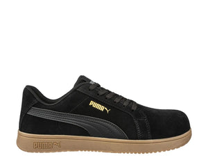 Puma Men's 640325 Iconic Black/Gum Suede Low Composite Safety Toe Metal Free Work Shoes