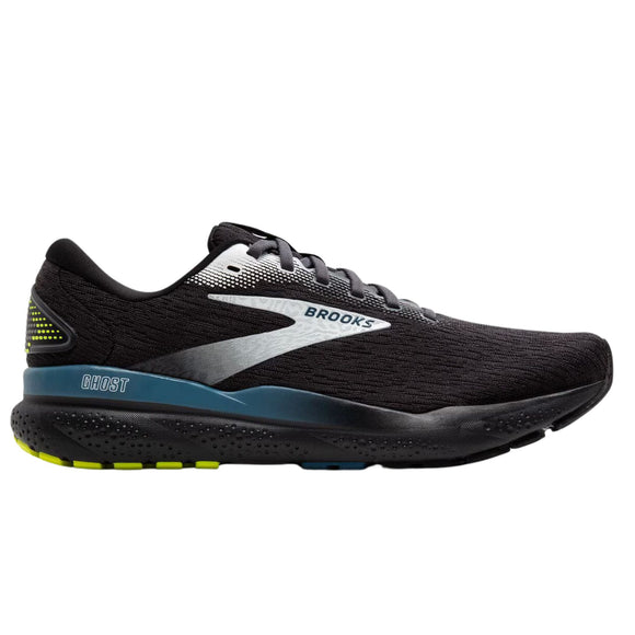Brooks Men's 110418 046 Ghost 16 Black Ebony Blue Cushion Support Running Shoes