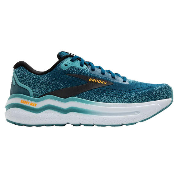 Brooks Men's 110431 431 Ghost Max 2  Moroccan Blue Aqua Orange Pop Cushion Neutral Running Shoes
