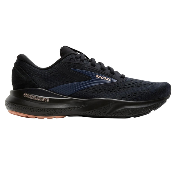Brooks Women's 120426 012 Adrenaline GTS 24 Black Peacoat Peach Cushion Support Running Shoes