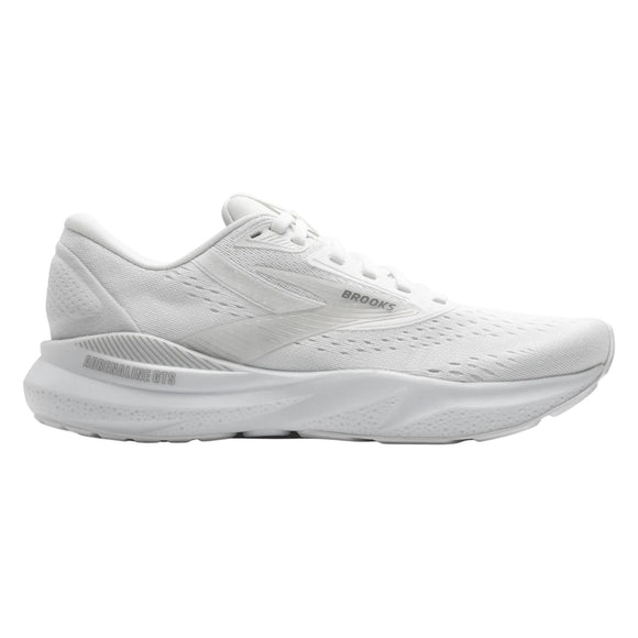 Brooks Women's 120426 148 Adrenaline GTS 24 White Oyster Alloy Cushion Support Running Shoes (WIDE)
