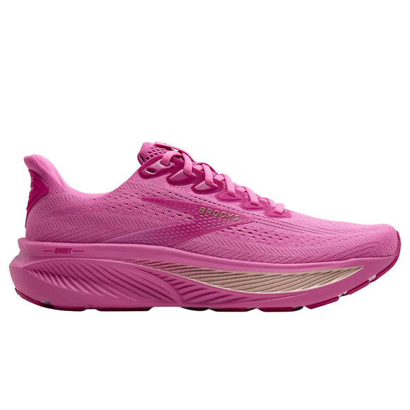 Brooks Women's 120431 648 Ghost 17 Pink Fuchsia Gold Neutral Cushion Running Shoes