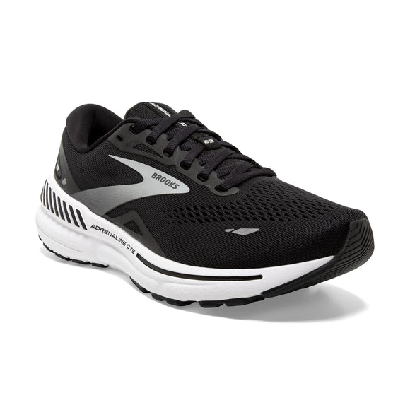 Brooks Women's 120381 004 Adrenaline GTS 23 Black White Silver Cushion Support Running Shoes