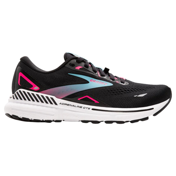 Brooks Womens's 120413 082 Adrenaline GTS 23 GTX Black Knock Out Pink Aqua Cushion Support Waterproof Running Shoes