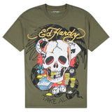 Ed Hardy Skull Aces Boxy Short Sleeve T-Shirt ThatShoeStore