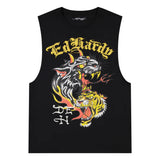 Ed Hardy Men's Tiger Panther Cut Off Muscle Shirt ThatShoeStore
