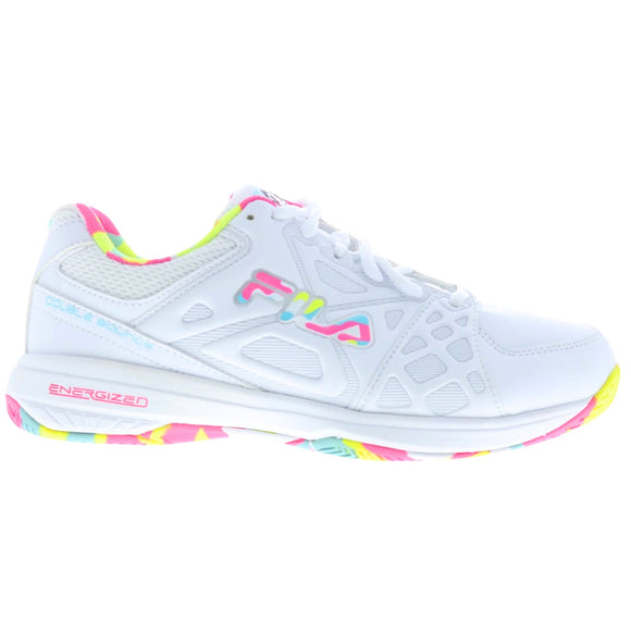 Fila Women's 5PM00605 199 Double Bounce 3 White Multi Pickleball Shoes