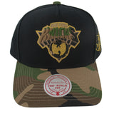 Mitchell and Ness New York Knicks X Wu-Tang Collaboration Camo Pro Pinch Snapback Hat ThatShoeStore