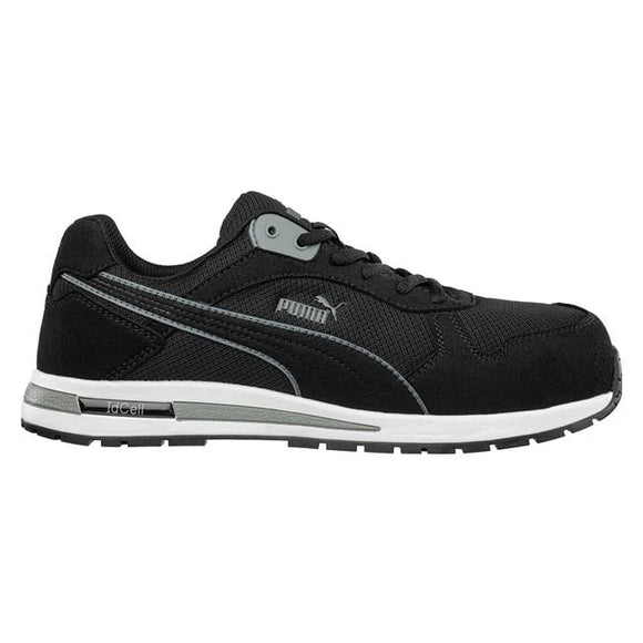 Puma Women's 643195 Frontside Black Grey Low Composite Safety Toe Metal Free Work Shoes