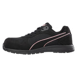 Puma Women's 643125  Frontside Black Pink Low Composite Safety Toe Metal Free Work Shoes ThatShoeStore