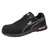 Puma Women's 643125  Frontside Black Pink Low Composite Safety Toe Metal Free Work Shoes ThatShoeStore