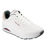 Skechers Men's 183004 UNO Suited On Air White Green Memory Foam Casual Shoes ThatShoeStore