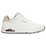 Skechers Men's 183004 UNO Suited On Air White Green Memory Foam Casual Shoes ThatShoeStore