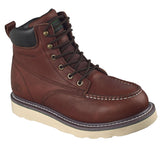 Skechers Men's 256131 John Deere Kadmiel Red Brown Waterproof Air-Cooled Memory Foam Work Boots ThatShoeStore