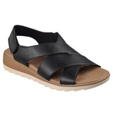Skechers Women's 113893 BOBS Arch Fit Oasis Cozy Crosser Black Vegan Arch Fit Sandals ThatShoeStore
