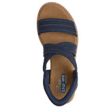 Skechers Women's 114408 BOBS Desert Kiss Lavish Leap Slip-ins Navy Vegan Memory Foam Sandals ThatShoeStore