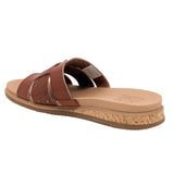 Skechers Women's 114703 BOBS Desert Kiss Low Stud Look Chestnut Vegan Plush Foam Slide Sandals ThatShoeStore
