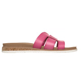 Skechers Women's 114707 BOBS Desert Kiss Low Peak Look Fuchsia Vegan Plush Foam Slide Sandals ThatShoeStore