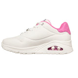 Skechers Women’s 190004 Rolling Stones UNO Diamond Stones White Pink Memory Foam Casual Shoes ThatShoeStore