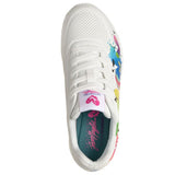 Skechers Women’s 190008 Jason Naylor UNO Open Your Heart White Multi Memory Foam Casual Shoes ThatShoeStore