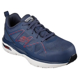 Skechers Men's 200152 Arch Fit SR Vigorit Navy Red Safety Toe Work Shoes ThatShoeStore