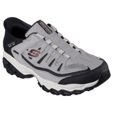 Skechers Men's 237563 After Burn M. Fit Ridgeburn Gray Black Slip-ins Work Shoes ThatShoeStore