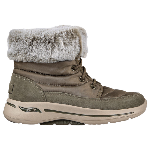 Skechers Women's 144409 GO WALK Arch Fit - Winter Visit Olive Casual Boots