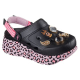 Skechers Women's 186014 Snoop Dogg Foamies Purrfect Black Leopard Max Cushioning Clogs ThatShoeStore