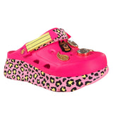 Skechers Women's 186014 Snoop Dogg Foamies Purrfect Pink Leopard Leopard Max Cushioning Clogs ThatShoeStore