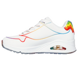 Skechers Women's 177930 Jen Stark: Uno -Drizzl'n Rainbow White Multi Casual Shoes ThatShoeStore