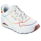 Skechers Women's 177930 Jen Stark: Uno -Drizzl'n Rainbow White Multi Casual Shoes ThatShoeStore