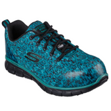 Skechers Women's 108083 Sure Track Saivy Green Multi Safety Toe Metal Free Work Shoes ThatShoeStore