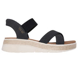 Skechers Women's 114414 BOBS Sun Ray Move Over Slip-Ins Black Sandals (WIDE) ThatShoeStore