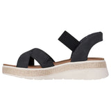 Skechers Women's 114414 BOBS Sun Ray Move Over Slip-Ins Black Sandals (WIDE) ThatShoeStore