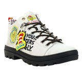 Skechers Women's 155277 Dr Seuss The Grinch Roadies Ugly Sweater Christmas White Black Casual Boots ThatShoeStore