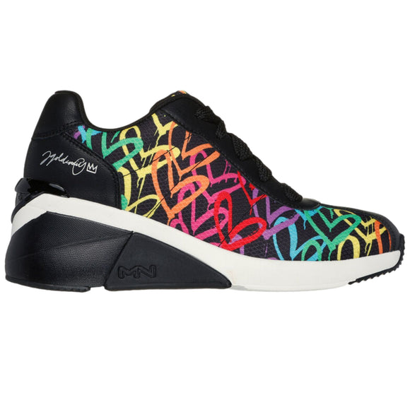 Skechers Women's 177678 A Wedge Heart Of Hearts Black Multi Casual Shoes