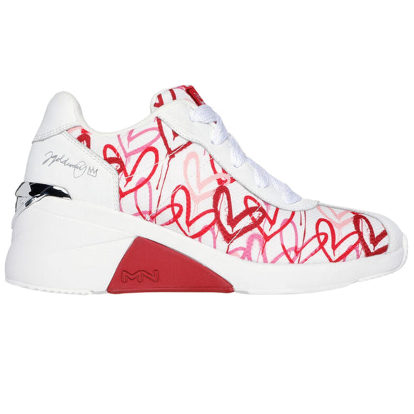 Skechers Women's 177678 A Wedge Heart Of Hearts White Red Casual Shoes