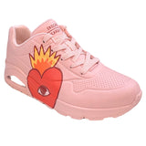 Skechers Women's 177956 Ricardo Cavolo UNO Flaming Heart Pink Multi Casual Shoes ThatShoeStore