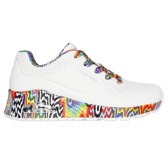 Skechers Women's 177959 Jen Stark Mini Drip White Multi Casual Shoes