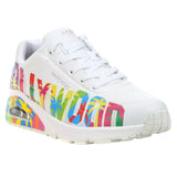 Skechers Women's 177995 Uno-ONE FOR Stars! White Multi Casual Shoes ThatShoeStore
