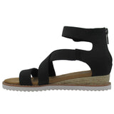 Skechers Women's 114124 BOBS Desert Kiss Sun Dipped Black Gladiator Sandals ThatShoeStore