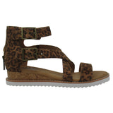 Skechers Women's 114126 BOBS Desert Kiss Golden Dahlia Leopard Gladiator Sandals ThatShoeStore