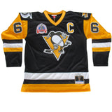 Mitchell and Ness Men's Dark Pittsburgh Mario Lemieux long Sleeve Jersey ThatShoeStore
