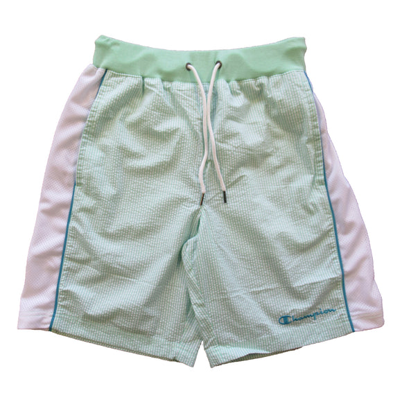 Champion Men's Seersucker Shorts Iced Green Tea / White