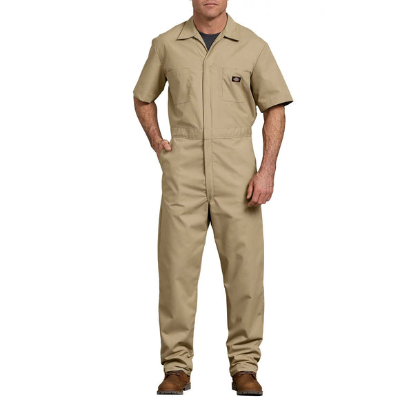 Dickies Men's 33999 Short Sleeve Coveralls Khaki