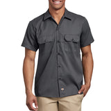 Dickies Men's WS673 Slim Fit Short Sleeve Flex Twill Work Shirts ThatShoeStore