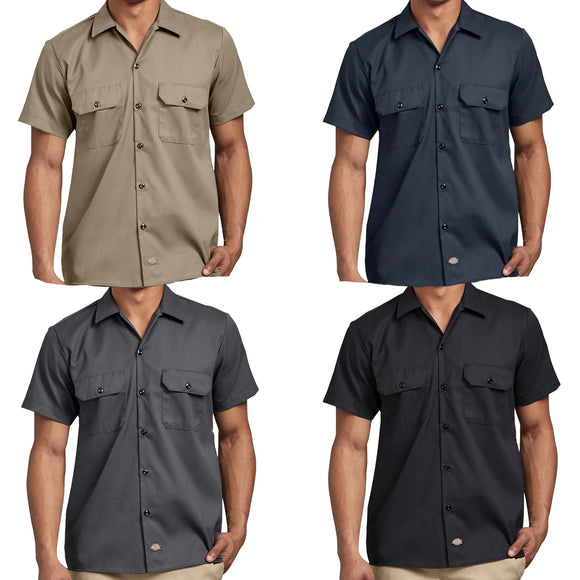 Dickies Men's WS673 Slim Fit Short Sleeve Flex Twill Work Shirts