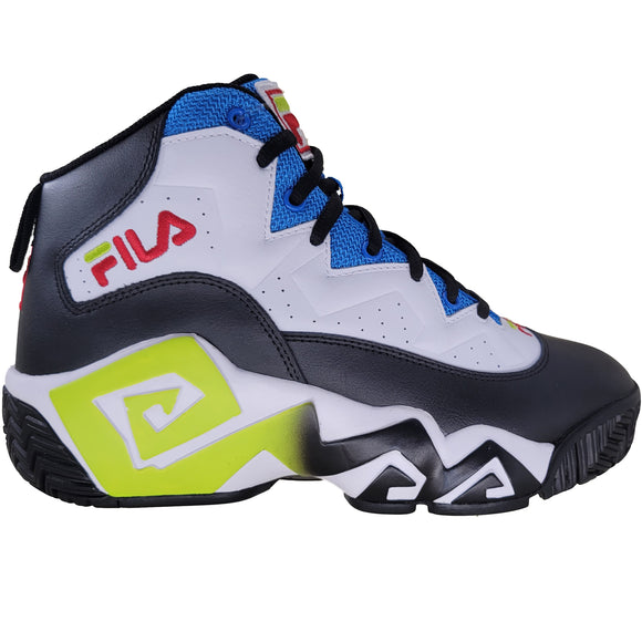 Fila Men's 1BM01080-117 MB Jamal Mashburn White Black Electric Blue Retro Basketball Shoes