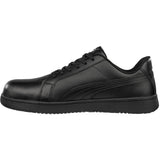 Puma Men's 640005 Iconic Leather Low Black Composite Safety Toe Metal Free Work Shoes ThatShoeStore